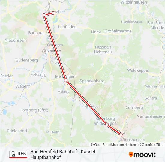 RE5 Train Line Map