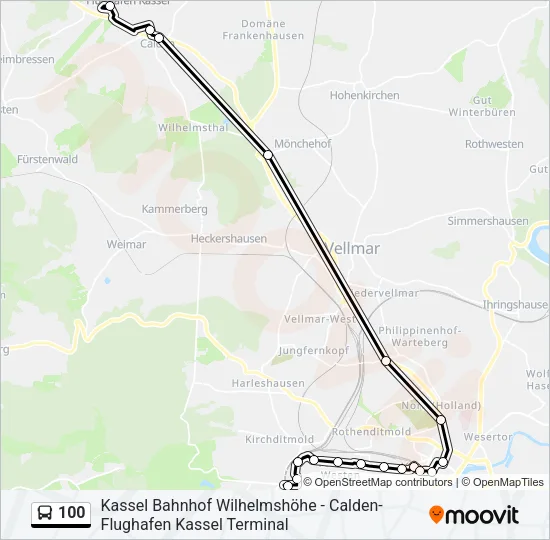 100 Bus Line Map