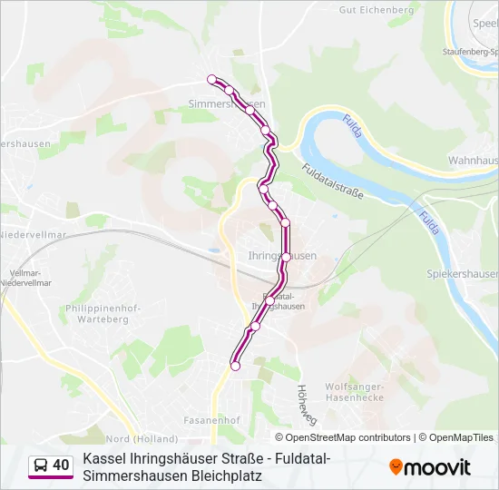 40 Bus Line Map