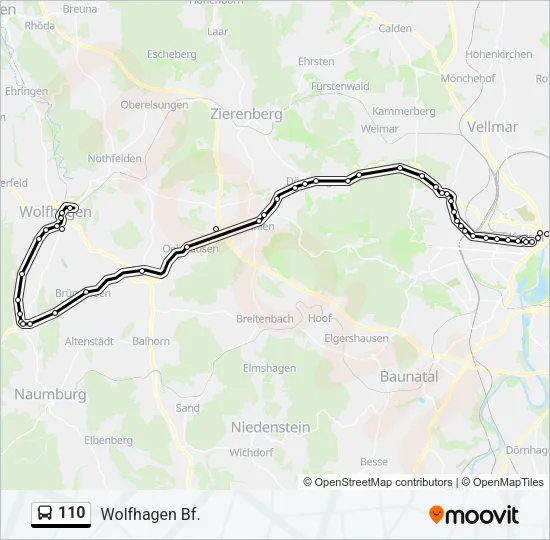 110 Bus Line Map