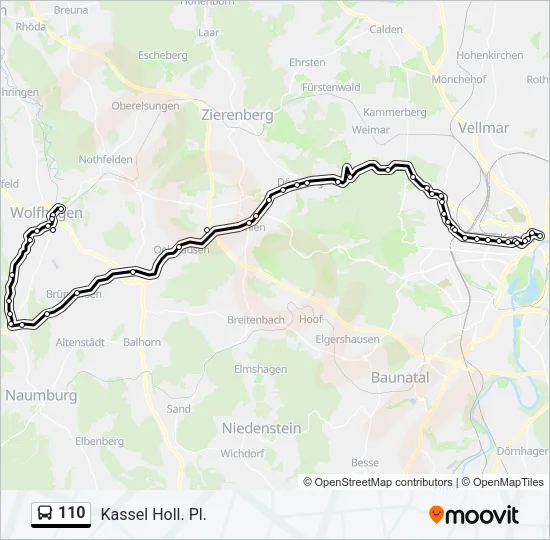 110 Bus Line Map