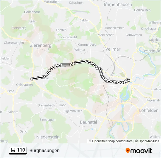 110 Bus Line Map