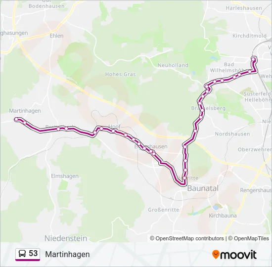 53 Bus Line Map