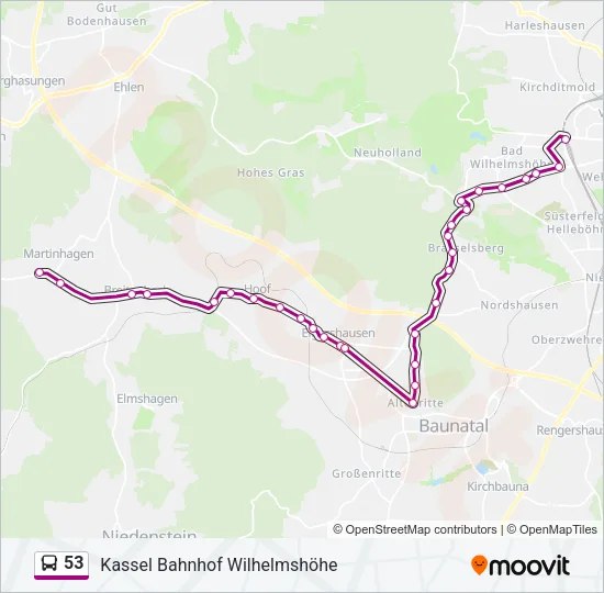53 Bus Line Map