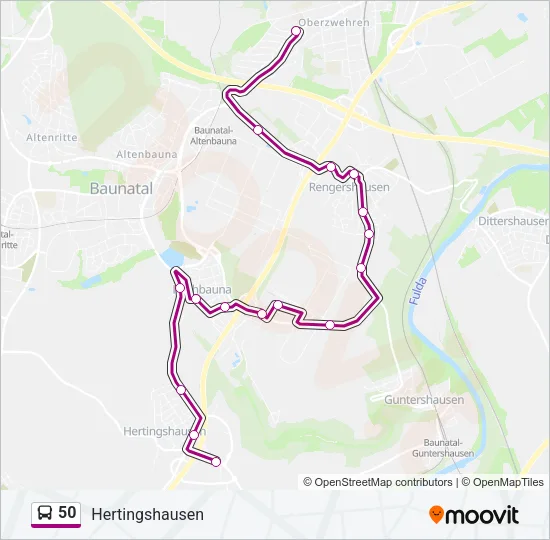 50 Bus Line Map