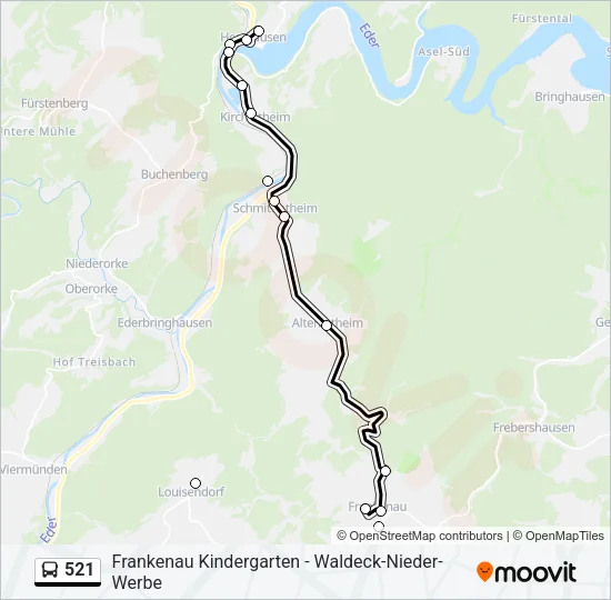 521 Bus Line Map