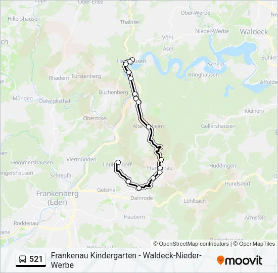 521 Bus Line Map
