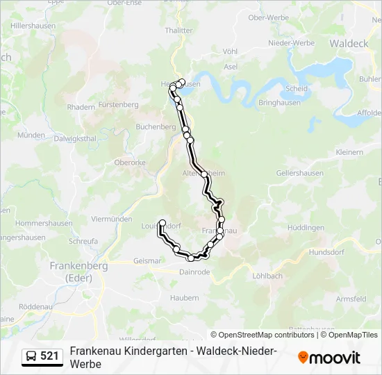 521 Bus Line Map