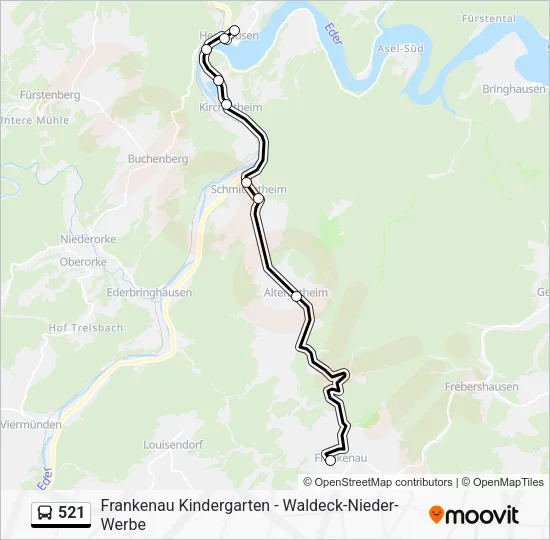 521 Bus Line Map