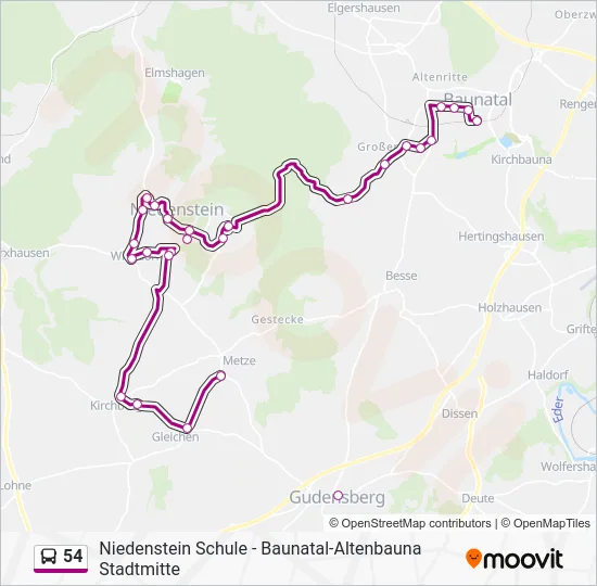 Автобус 54: карта маршрута