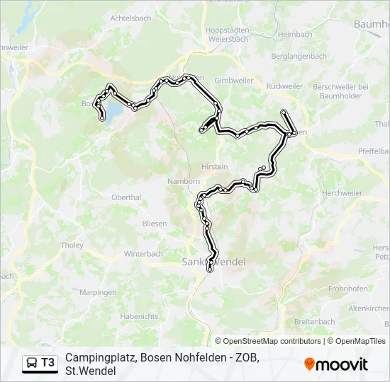 T3 Bus Line Map
