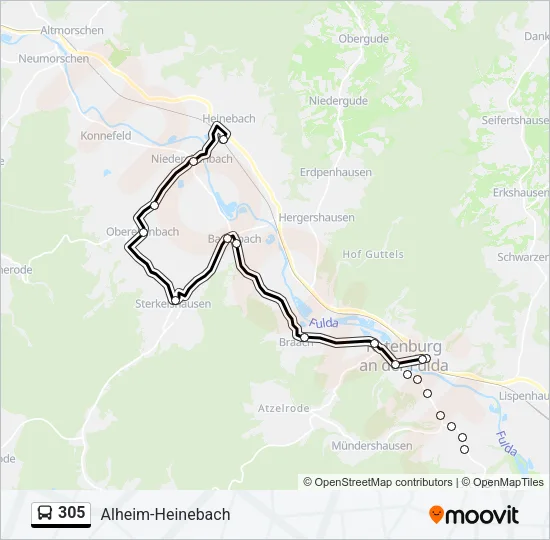 305 Bus Line Map