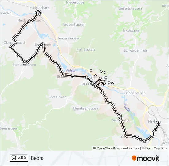 305 Bus Line Map