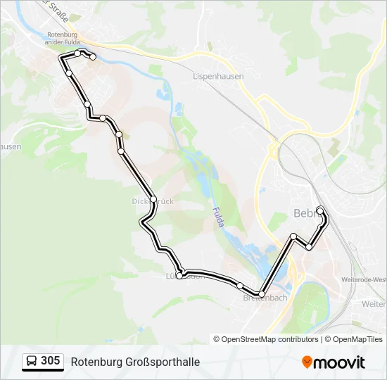 305 Bus Line Map