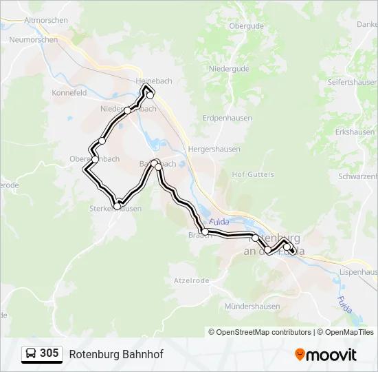 305 Bus Line Map