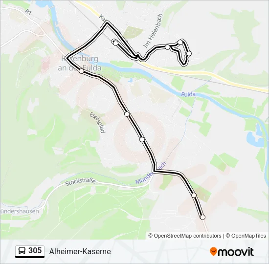 305 Bus Line Map