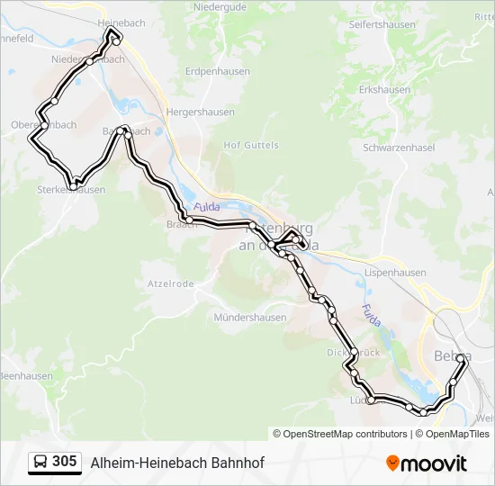 Автобус 305: карта маршрута
