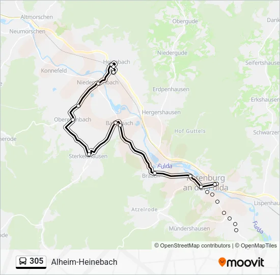305 Bus Line Map