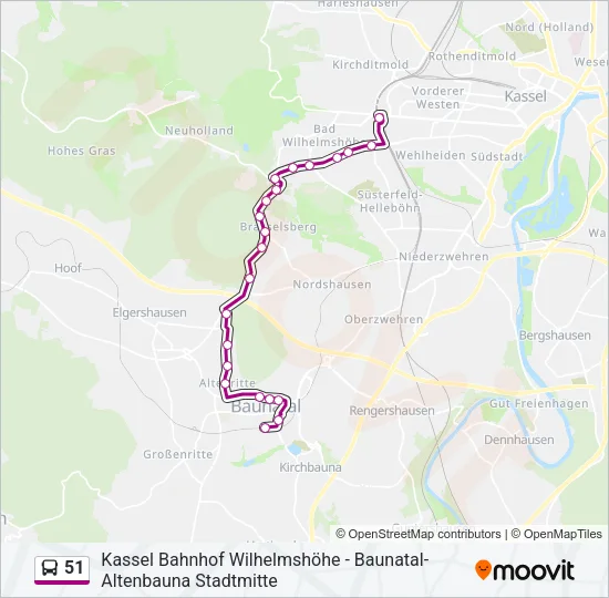 51 Bus Line Map
