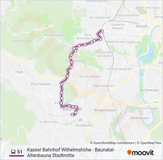 51 Bus Line Map