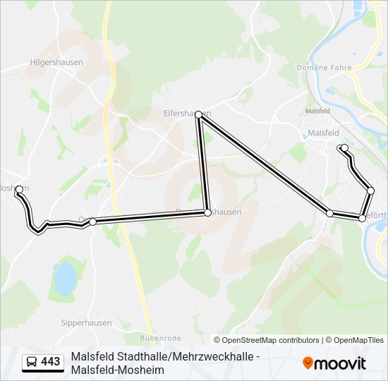 Автобус 443: карта маршрута
