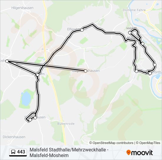Автобус 443: карта маршрута
