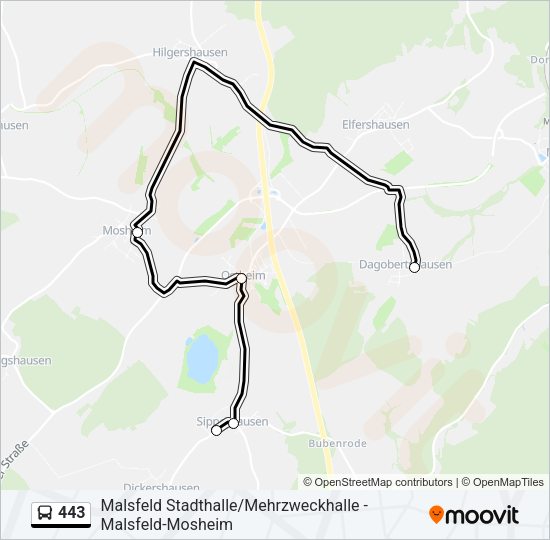 Автобус 443: карта маршрута