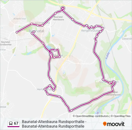 67 Bus Line Map