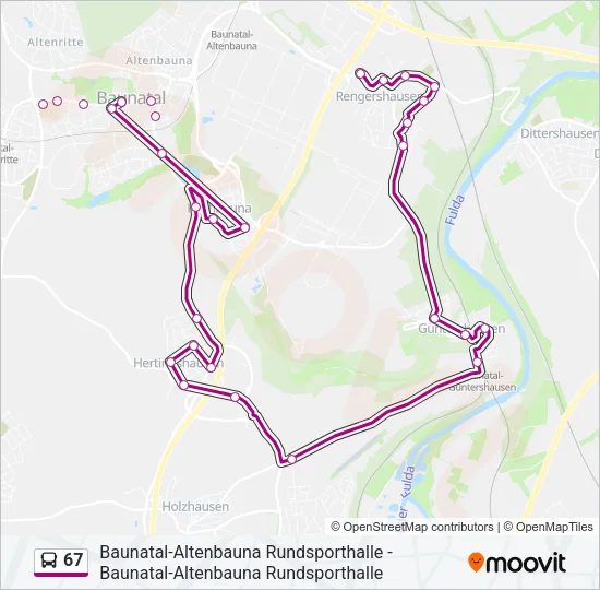 67 Bus Line Map