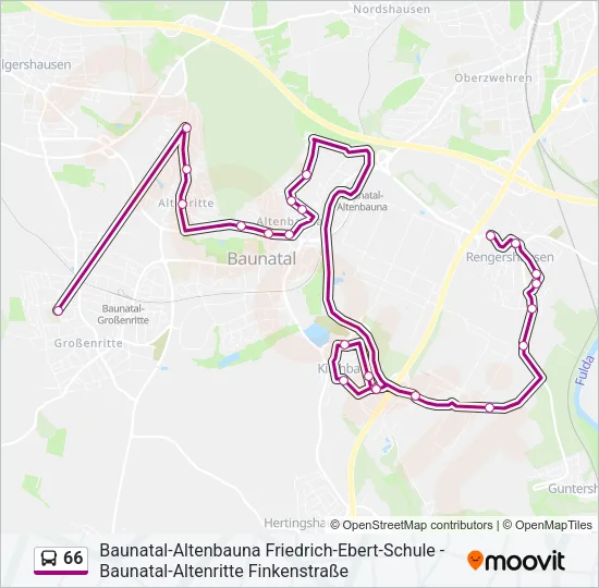 66 Bus Line Map