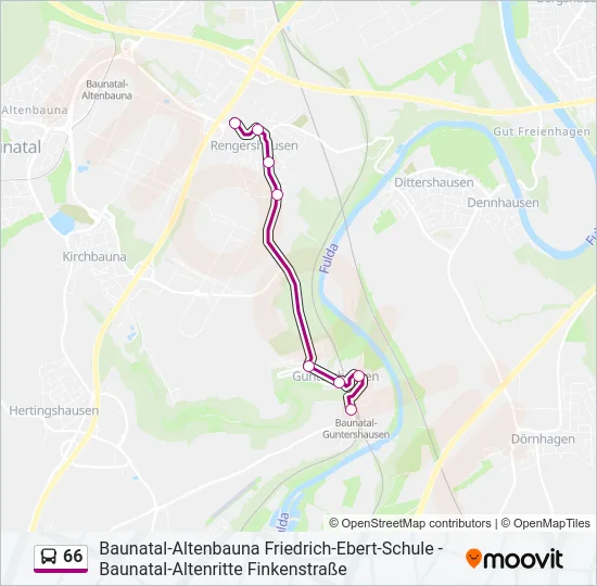 66 Bus Line Map