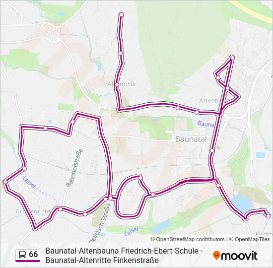66 Bus Line Map
