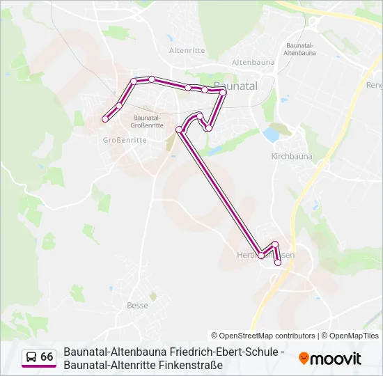 66 Bus Line Map