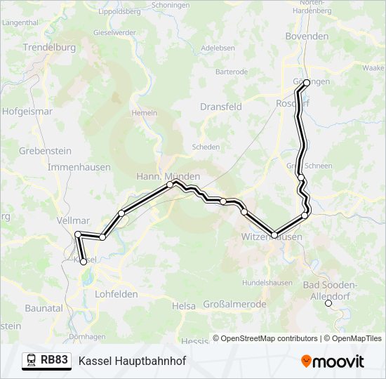 RB83 Train Line Map