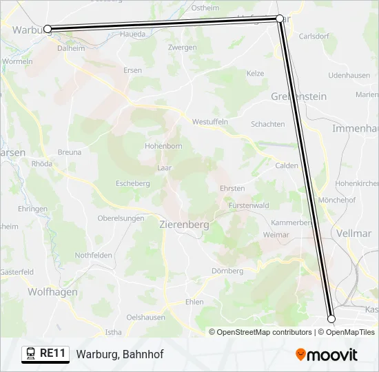 RE11 Train Line Map