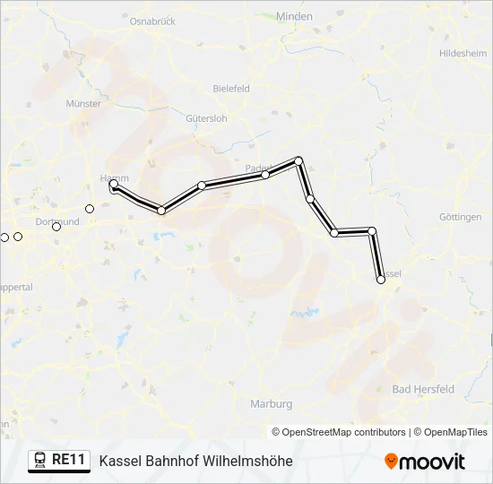 RE11 Train Line Map