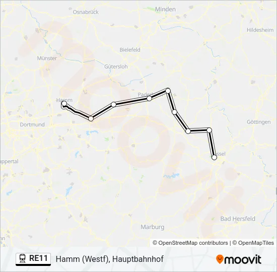 RE11 Train Line Map