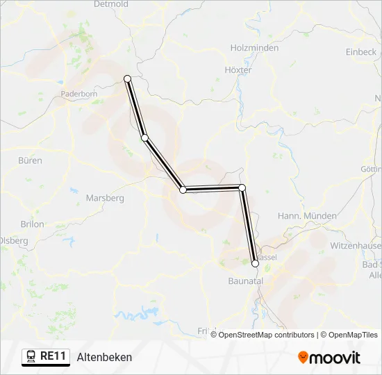 RE11 Train Line Map