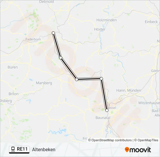 RE11 Train Line Map