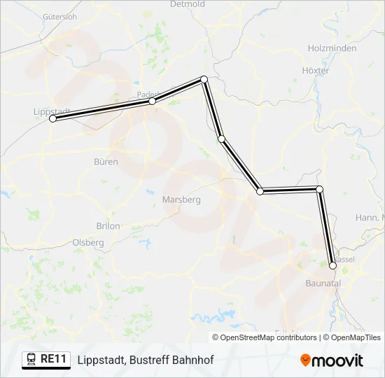 RE11 Train Line Map