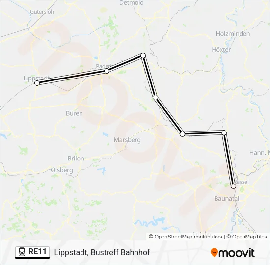 RE11 Train Line Map