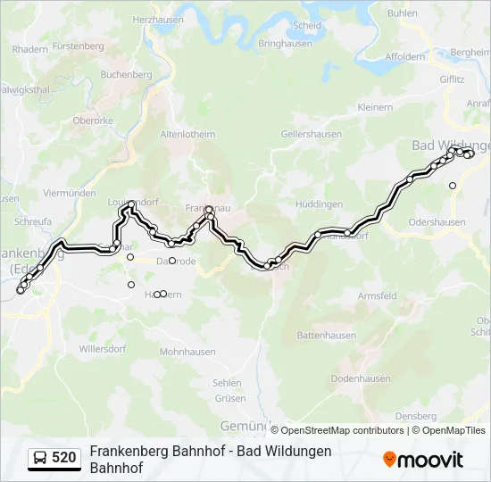 520 Bus Line Map