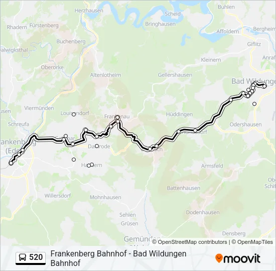 520 Bus Line Map