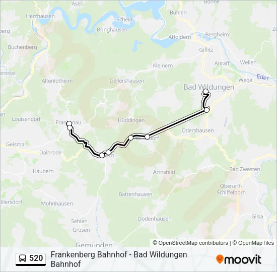 520 Bus Line Map