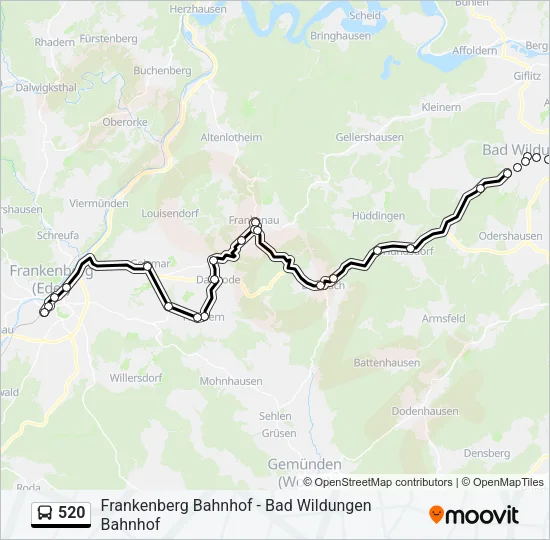 520 Bus Line Map