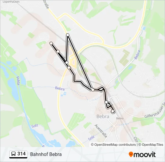 314 Bus Line Map