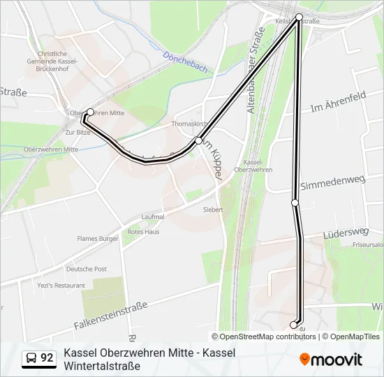 92 Bus Line Map