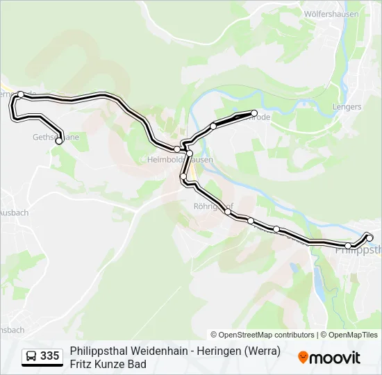 335 Bus Line Map