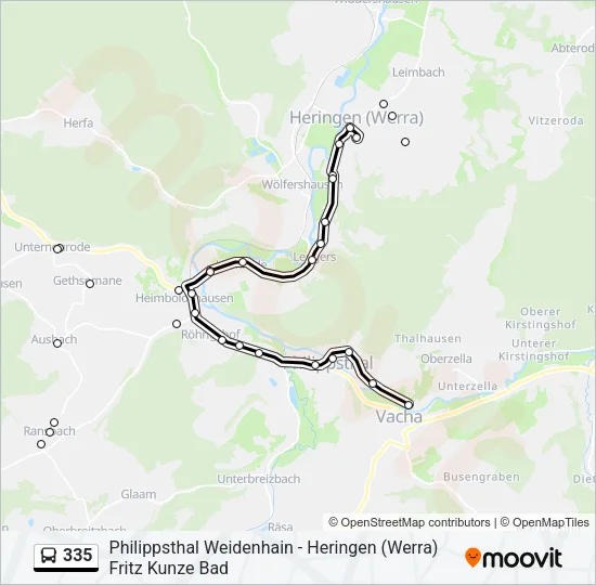 335 Bus Line Map