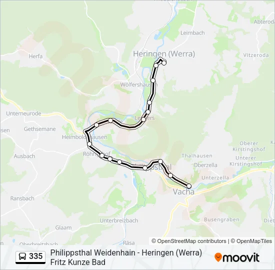 335 Bus Line Map